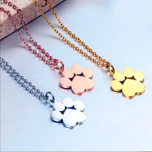 Pet Engraved Paw Necklace