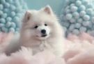 white fluffy dog